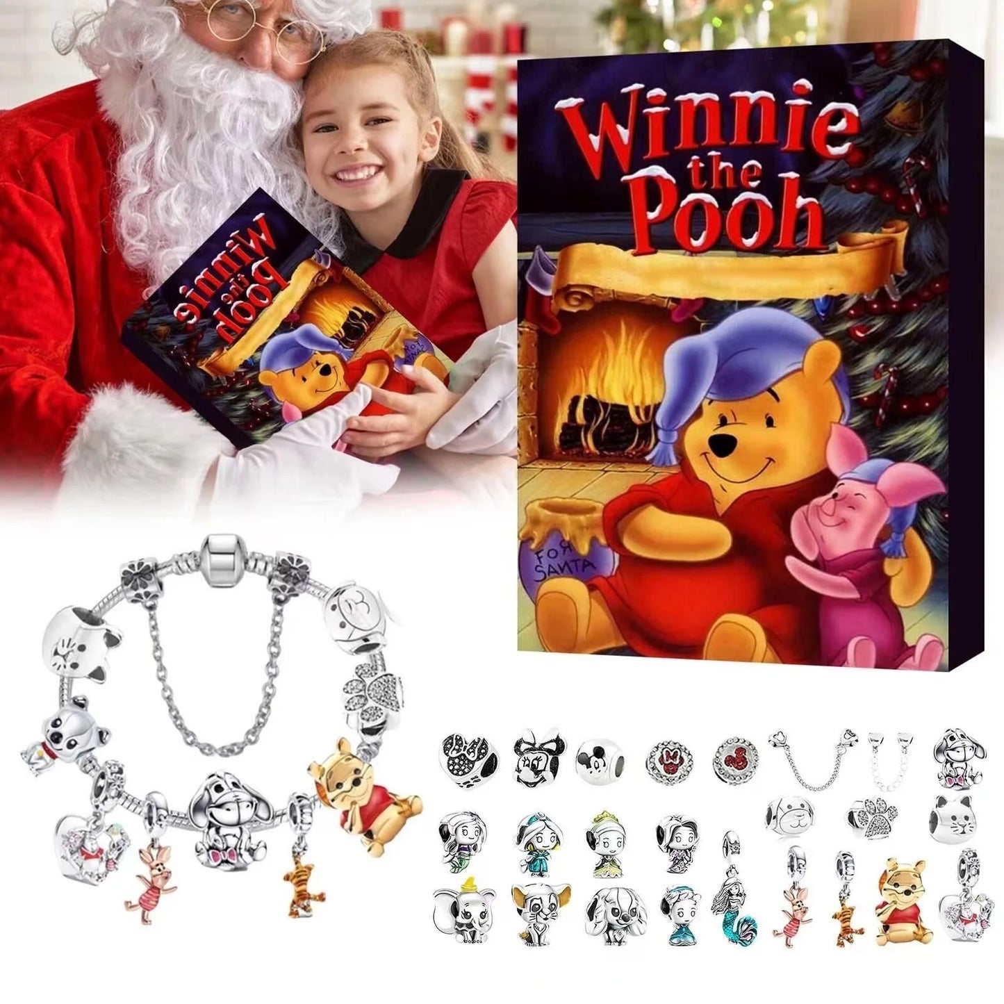 2025 Stitch Christmas Advent Calendar – DIY Jewelry Kit with 24 Days, Charm Bracelet & Necklace for Girls
