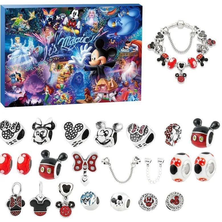 2025 Stitch Christmas Advent Calendar – DIY Jewelry Kit with 24 Days, Charm Bracelet & Necklace for Girls