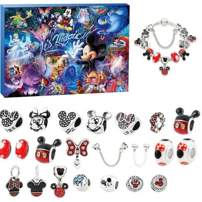 2025 Stitch Christmas Advent Calendar – DIY Jewelry Kit with 24 Days, Charm Bracelet & Necklace for Girls